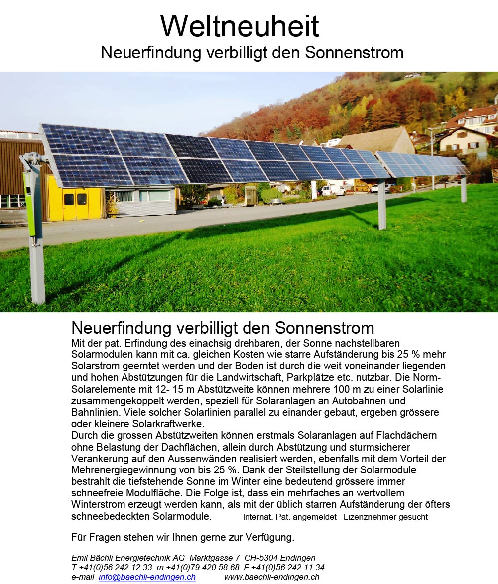 Weltneuheit:	Drehbare	Solarpanels